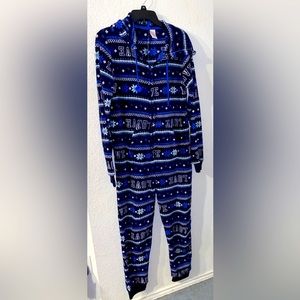 SO Blue Faux Fur Zip Up Jump Suit Women’s